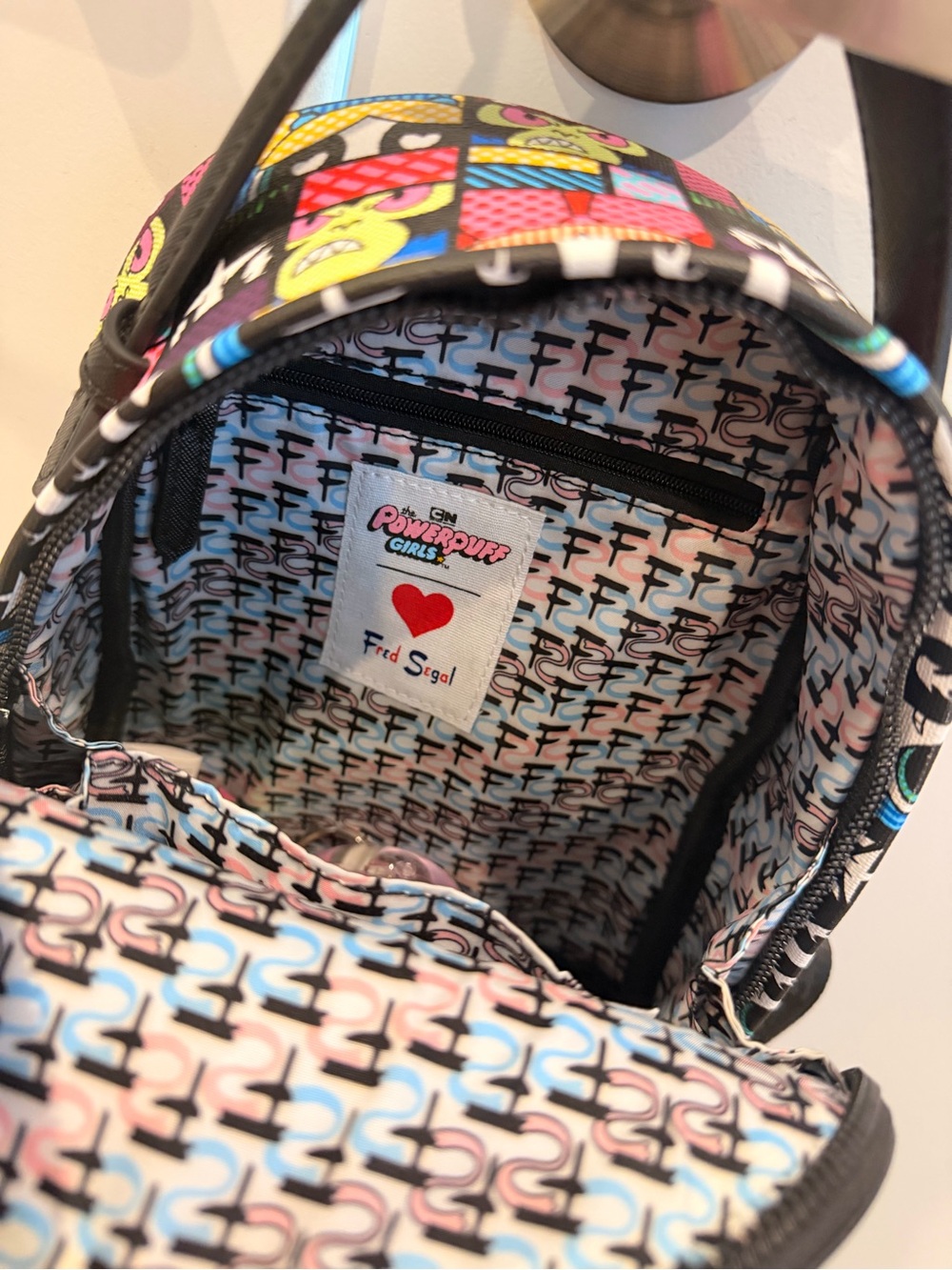 FRED SIGAL Multi-Color Mini Backpack - Black Straps - Picture 2 of 4